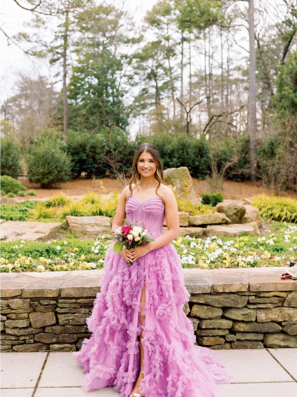Lavender Ruffle Tulle Gown